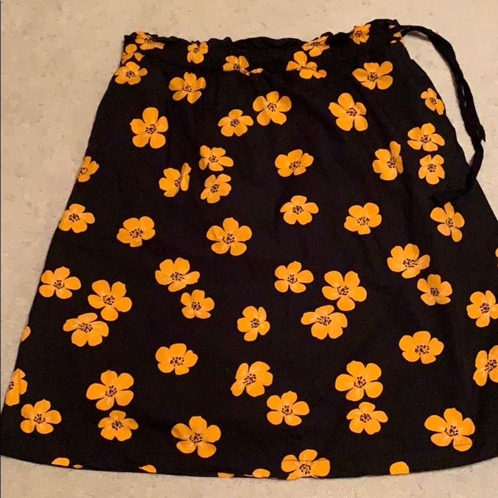 Black floral skirt